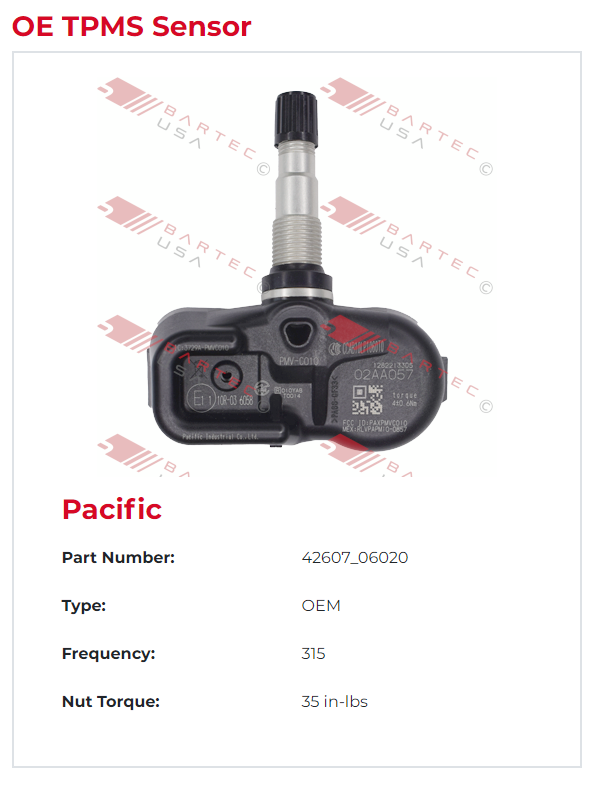 OE TPMS Sensor